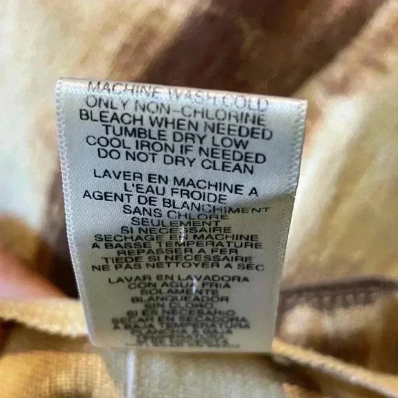 Michael Kors Womens 4 Brown Tie Dye 100% Linen Skirt Pleat Side Zip Knee Length - Picture 6 of 9